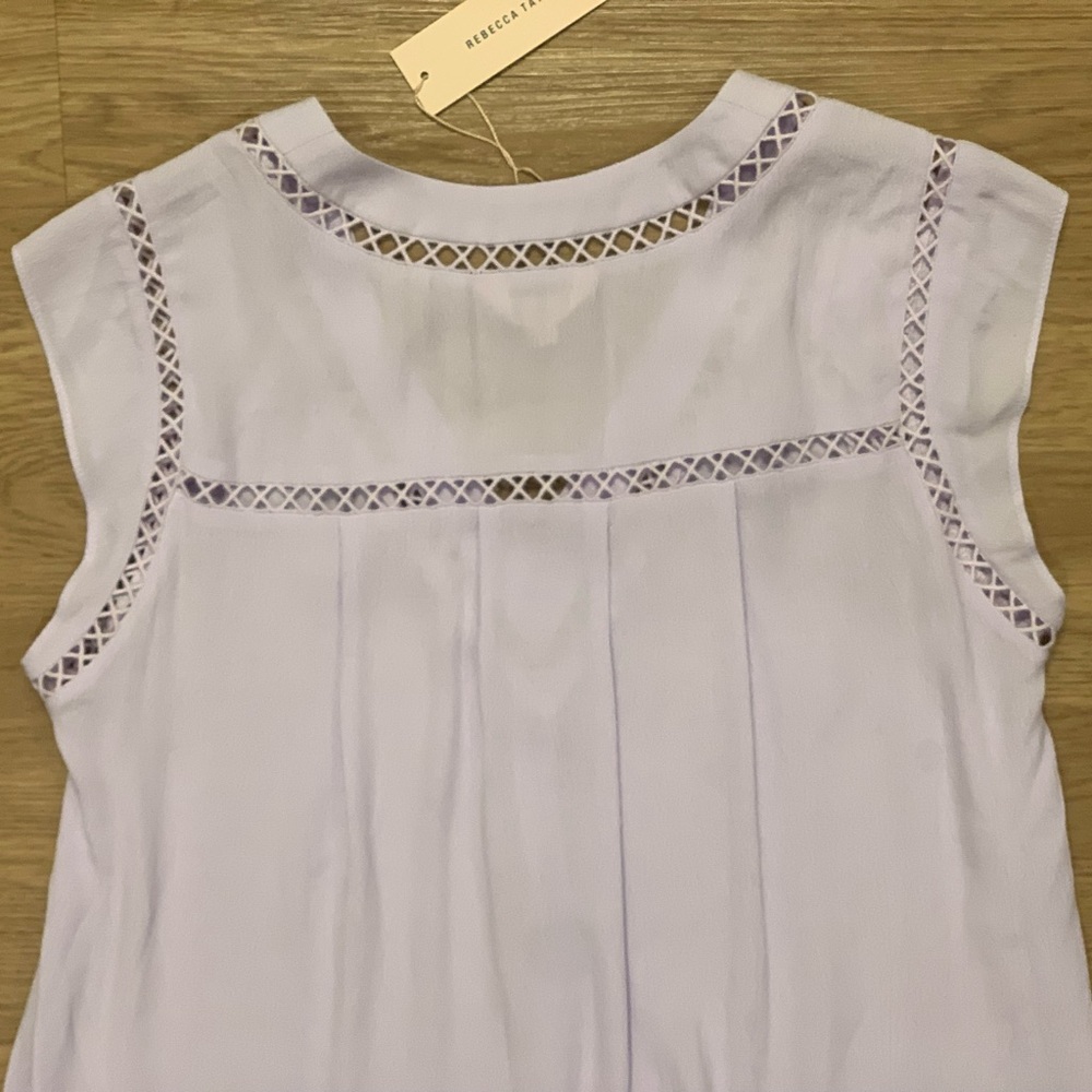 NWT Rebecca Taylor Sleeveless Blouse Top Wild Orchid Light Purple Size 6 - Picture 9 of 9